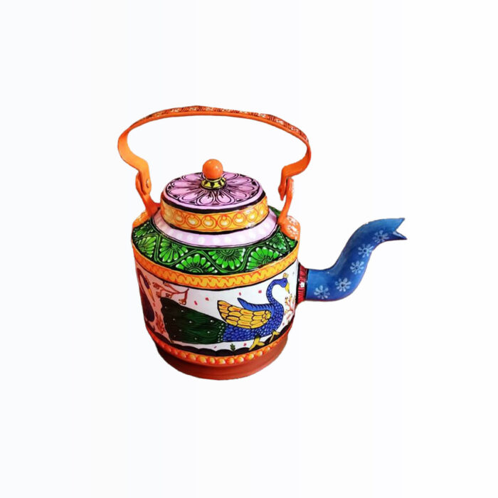 Rajasthani Art Kettle - Hand Painted (Random Design)
